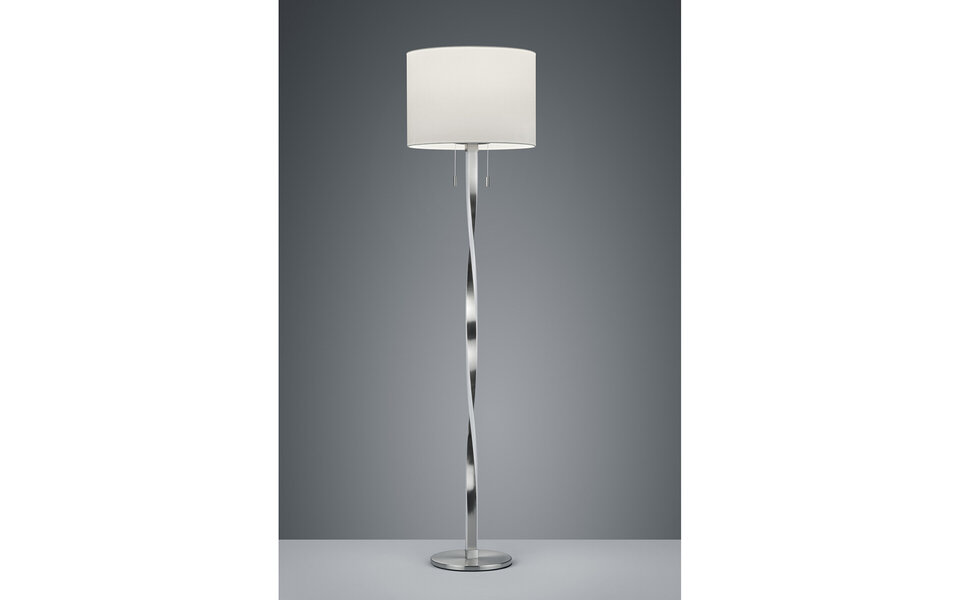 HLW LED LED Vloerlamp Mat Nikkel - Witte Vloerlamp met Warm Wit 2700K-3000K, 14W LED