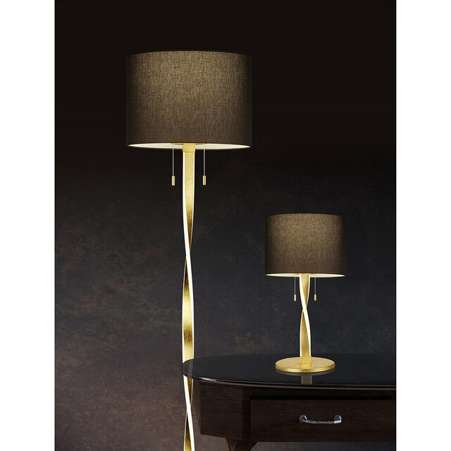HLW LED Stylish LED Floor Lamp Trion Ninda - White & Gold version, Warm White 2700K–3000K, 14W