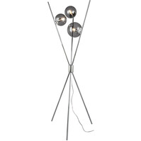 LED Floor Lamp Trion Lancia - 3-light Matte Chrome Aluminum LED Floor Lamp Trion Lancia - 3-light Matte Chrome Aluminum