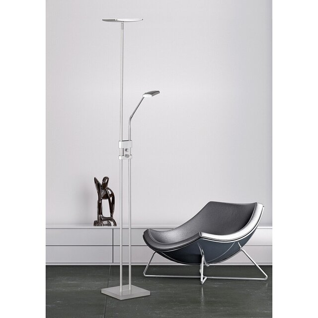 HLW LED Witte Dimbare LED Vloerlamp 15W met Warm Wit Licht 2700K–3000K