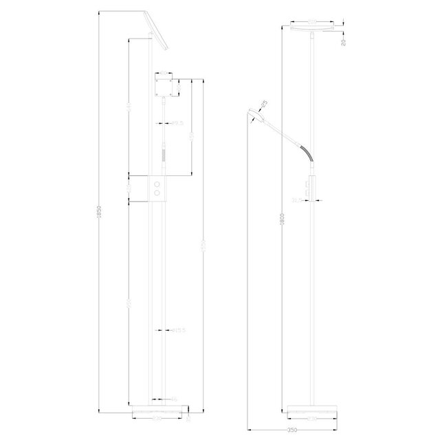 HLW LED Witte Dimbare LED Vloerlamp 15W met Warm Wit Licht 2700K–3000K