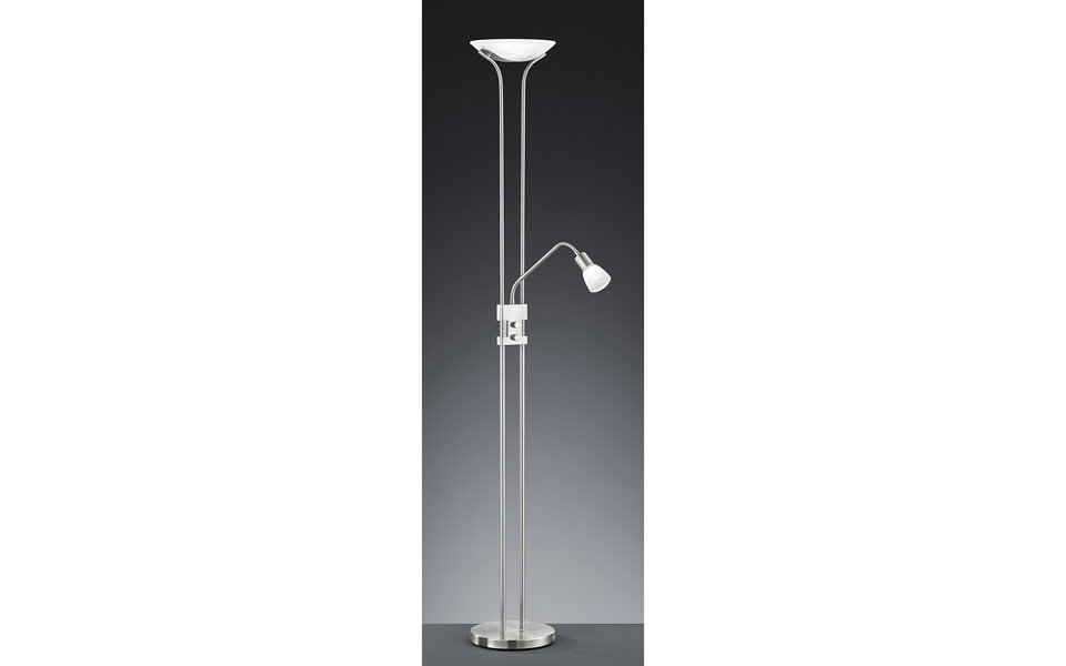 HLW LED Witte LED Vloerlamp - Dimbaar, Warm Wit 2700K–3000K, 20W LED - Mat Nikkel