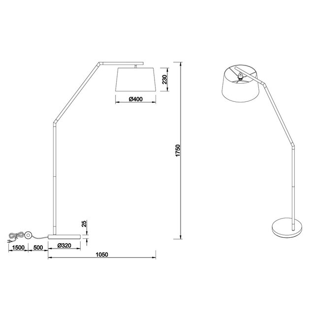 HLW LED Moderne LED Vloerlamp Trion Tryca - Mat Zwart Aluminium, E27 Fitting