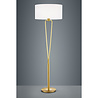 slanke mat gouden LED vloerlamp met ronde kap en E27 fitting tot 60W