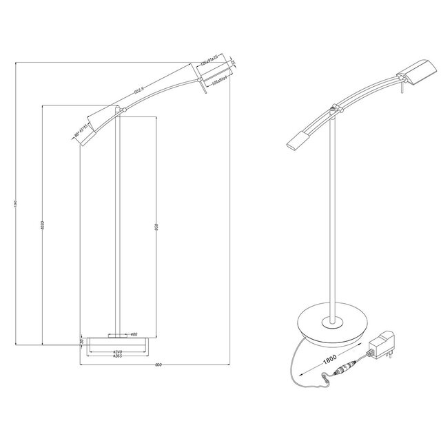 HLW LED LED Floor Lamp Trion Veroni 12W - Dimmable Warm White 2700K–3000K - Adjustable Beam Angle HLW LED LED Floor Lamp Trion Veroni 12W - Dimmable Warm White 2700K–3000K - Adjustable Beam Angle