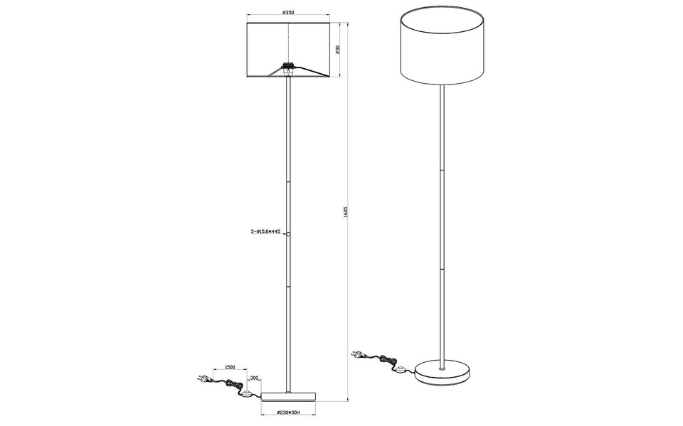 HLW LED Moderne Zwarte LED Vloerlamp Trion Hostons - E27 Fitting & Aluminium HLW LED Moderne Zwarte LED Vloerlamp Trion Hostons - E27 Fitting & Aluminium