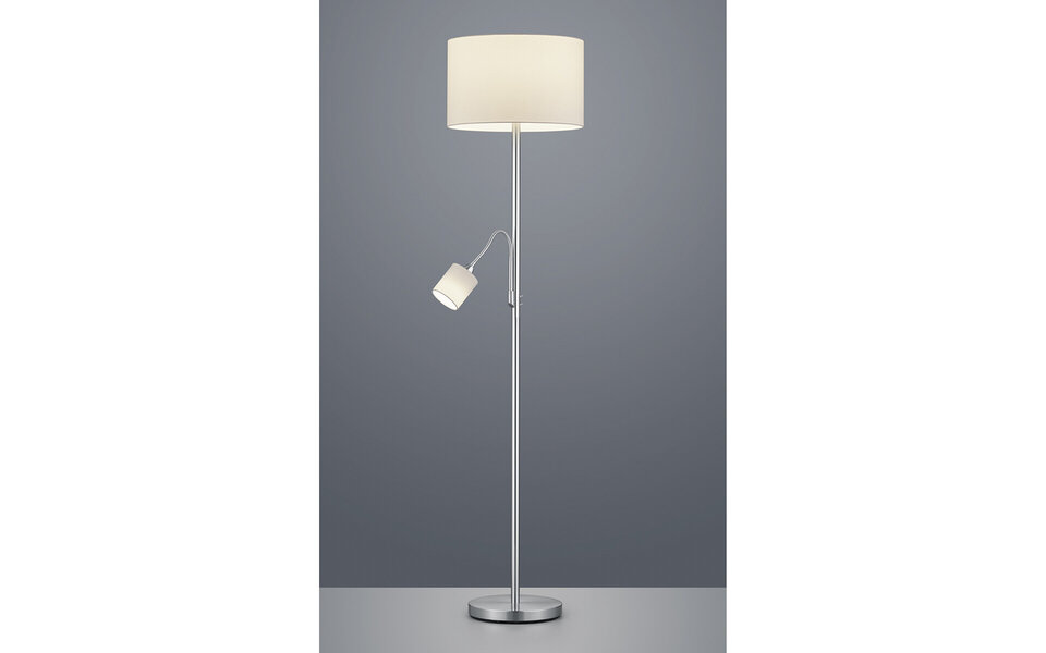 HLW LED LED Vloerlamp Trion Hotia - Witte Vloerlamp met Dual Lichtpunten & Flexibele Leesarm HLW LED LED Vloerlamp Trion Hotia - Witte Vloerlamp met Dual Lichtpunten & Flexibele Leesarm