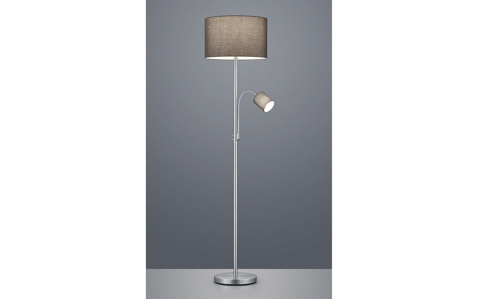 HLW LED LED Floor Lamp Trion Hotia - Round, Adjustable Floor Lamp with E14 Fitting in Matte Gray