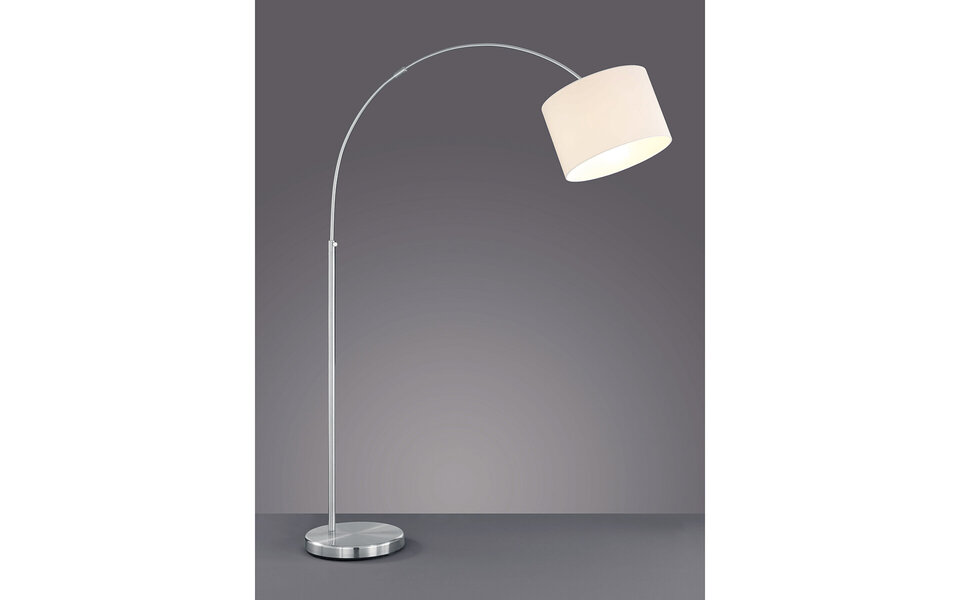 HLW LED Verstelbare LED Vloerlamp Trion Hotia - Mat Wit, Ronde Vorm & E27 Fitting