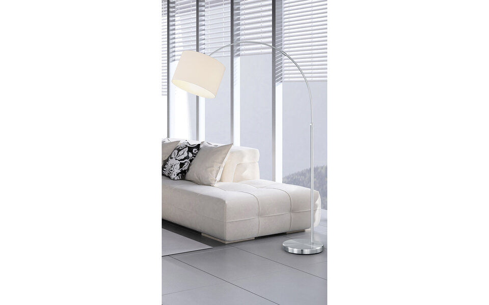 HLW LED Adjustable LED Floor Lamp Trion Hotia - Matte White, Round Shape & E27 Socket