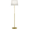mat gouden LED vloerlamp met ronde kap en E27 fitting geschikt tot 60W
