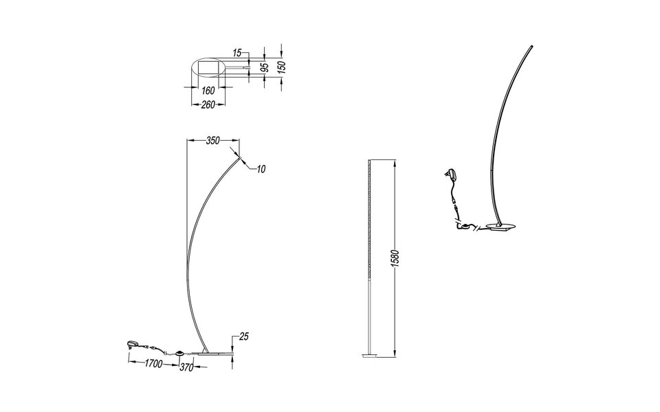 HLW LED LED Floor Lamp Trion Sola - 11W Warm White 2700K–3000K, Adjustable Beam Angle
