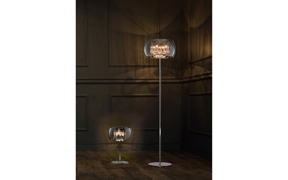 HLW LED LED Vloerlamp Trion Vapiro met 4 G9 fittingen - Mat Chroom & Aluminium