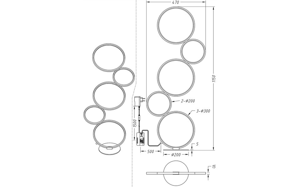 HLW LED LED Floor Lamp Dimmable 36W - Warm White 2700K–3000K - White Floor Lamp Aluminum HLW LED LED Floor Lamp Dimmable 36W - Warm White 2700K–3000K - White Floor Lamp Aluminum