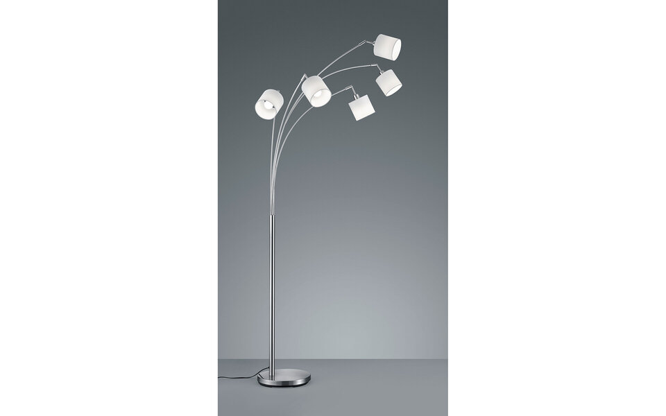 HLW LED LED Vloerlamp Trion Torry - 5-lichts met 28W LED, Mat Nikkel & Aluminium HLW LED LED Vloerlamp Trion Torry - 5-lichts met 28W LED, Mat Nikkel & Aluminium