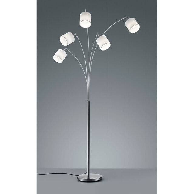 HLW LED LED Floor Lamp Trion Torry - 5-light with 28W LED, Matte Nickel & Aluminum