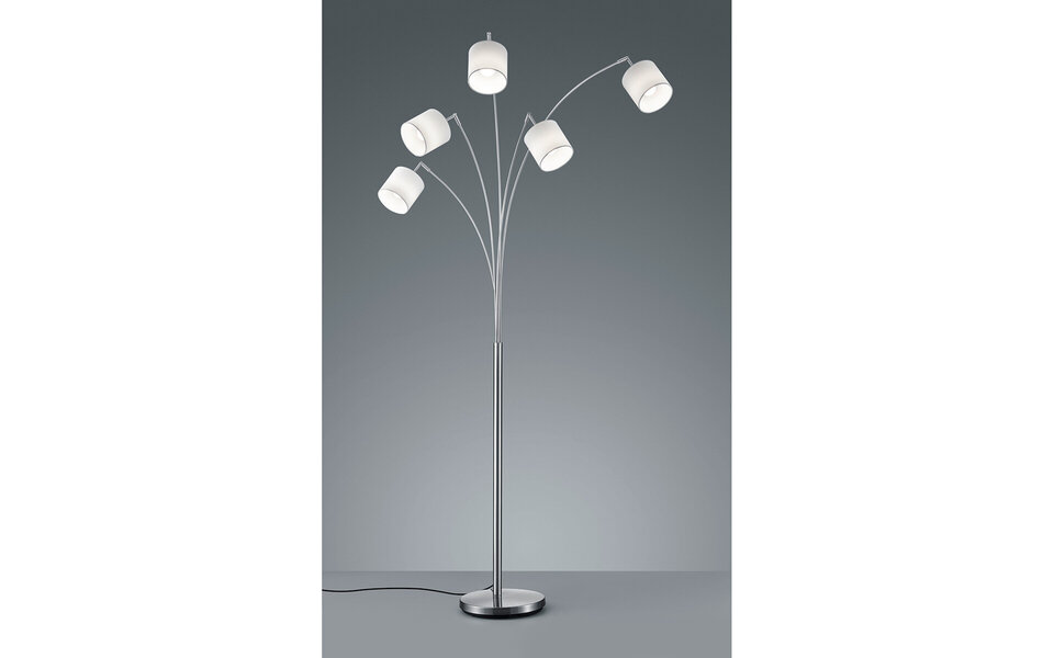 HLW LED LED Floor Lamp Trion Torry - 5-light with 28W LED, Matte Nickel & Aluminum