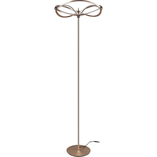 Dimbare LED vloerlamp in mat goud met warm wit licht 3000K en 31W vermogen