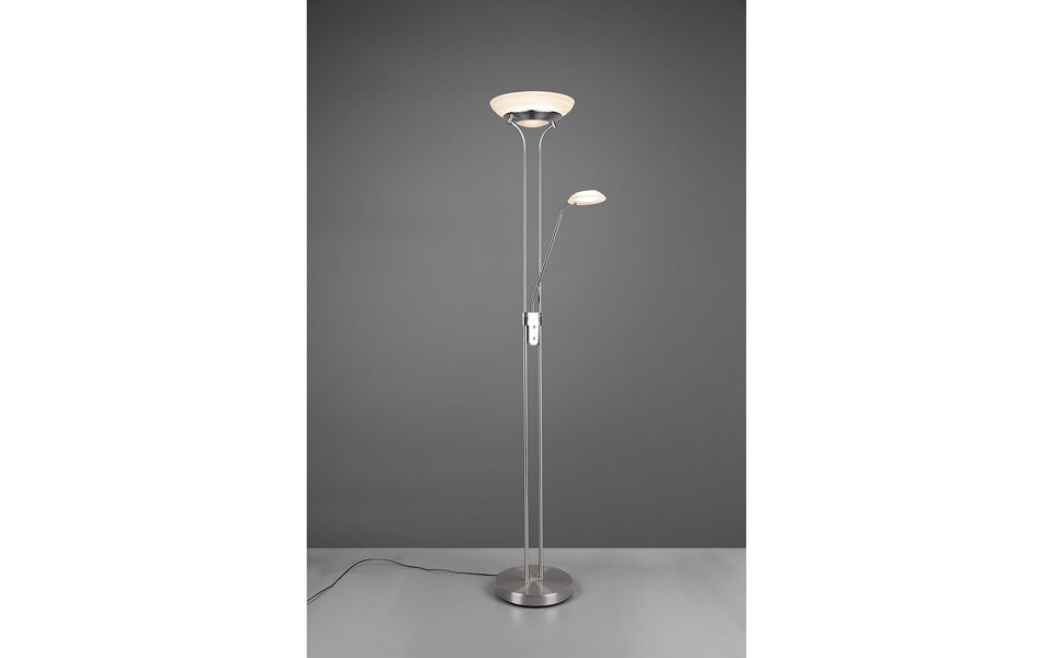 HLW LED Stijlvolle Dimbare LED Vloerlamp Trion Orsan 31W - Warm Wit 3000K, Mat Nikkel HLW LED Stijlvolle Dimbare LED Vloerlamp Trion Orsan 31W - Warm Wit 3000K, Mat Nikkel