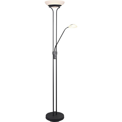 Dimbare LED Vloerlamp Trion Orsan - 31W, Warm Wit 3000K, Mat Zwart Aluminium