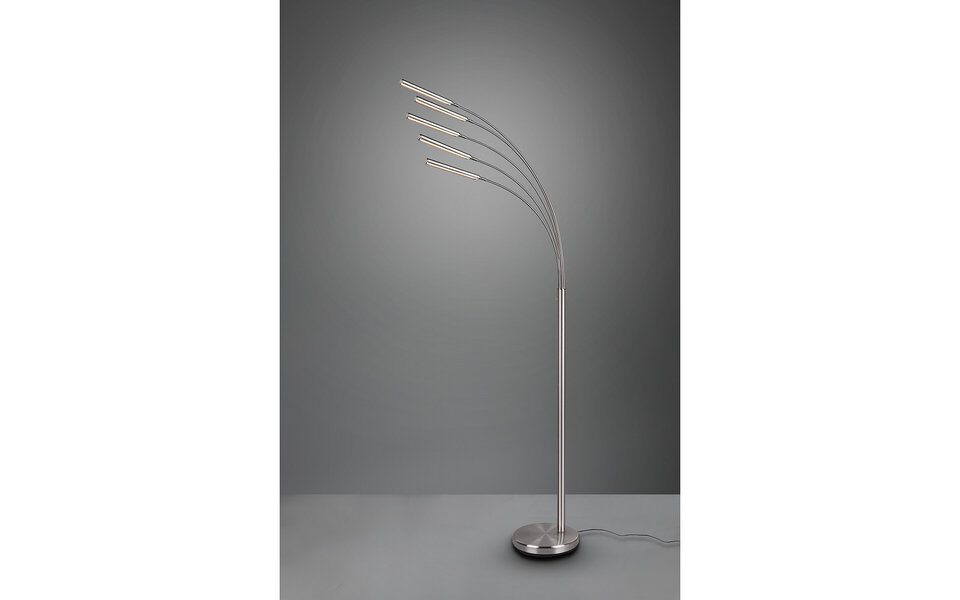 HLW LED Dimbare LED Vloerlamp Trion Deer - 15W, Warm Wit 2700K–3000K, Mat Nikkel