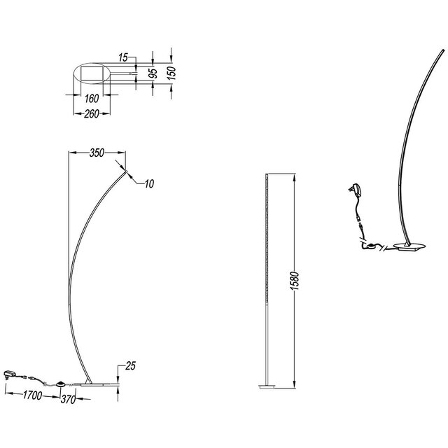 HLW LED LED Vloerlamp Trion Sola - 11W Warm Wit 2700K–3000K, Beam Angle verstelbaar, Mat Zwart HLW LED LED Vloerlamp Trion Sola - 11W Warm Wit 2700K–3000K, Beam Angle verstelbaar, Mat Zwart