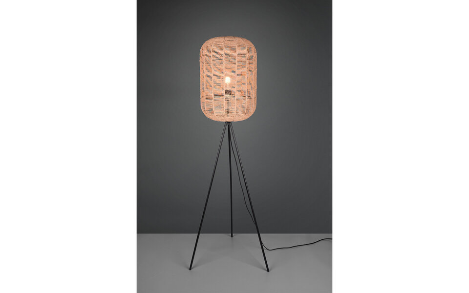 HLW LED LED Vloerlamp Trion Tuna met E27 fitting - Rond design in mat nikkel