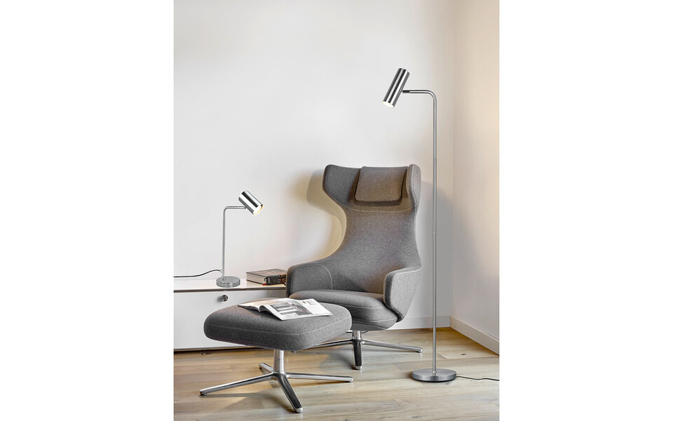 HLW LED LED Vloerlamp Trion Milona - Mat Nikkel - GU10 Fitting - 1-lichts Aluminium