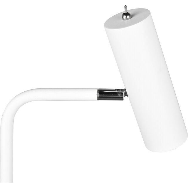 slanke mat witte LED vloerlamp met één lichtbron en GU10 fitting tot 5W wit licht