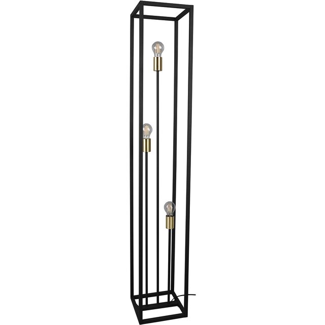 HLW LED Black LED Floor Lamp Trion Kandin - 3 E27 Fittings, Square & Energy Efficient