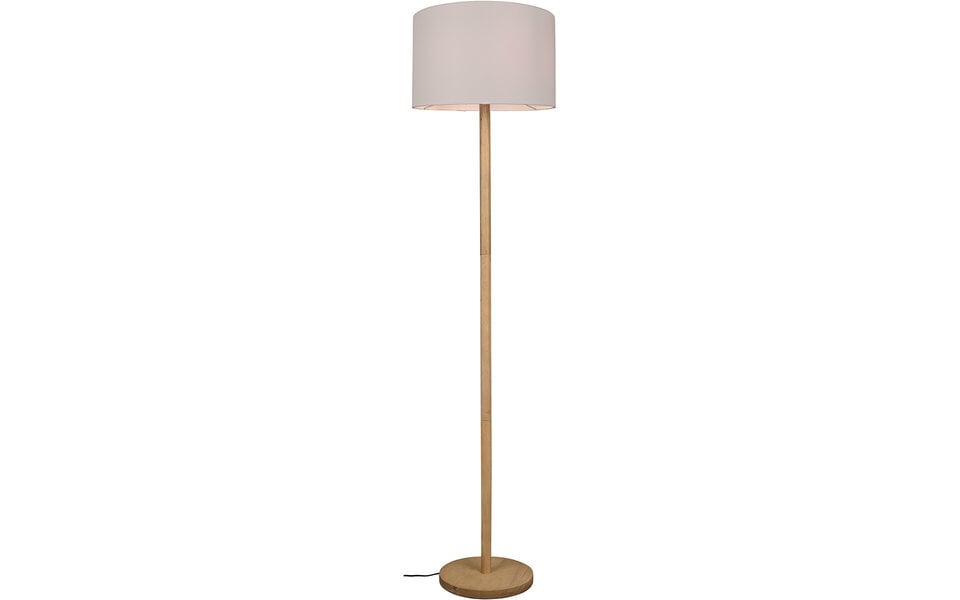 HLW LED LED Vloerlamp Trion Kiblon - Houten vloerlamp met E27 fitting en mat bruine afwerking
