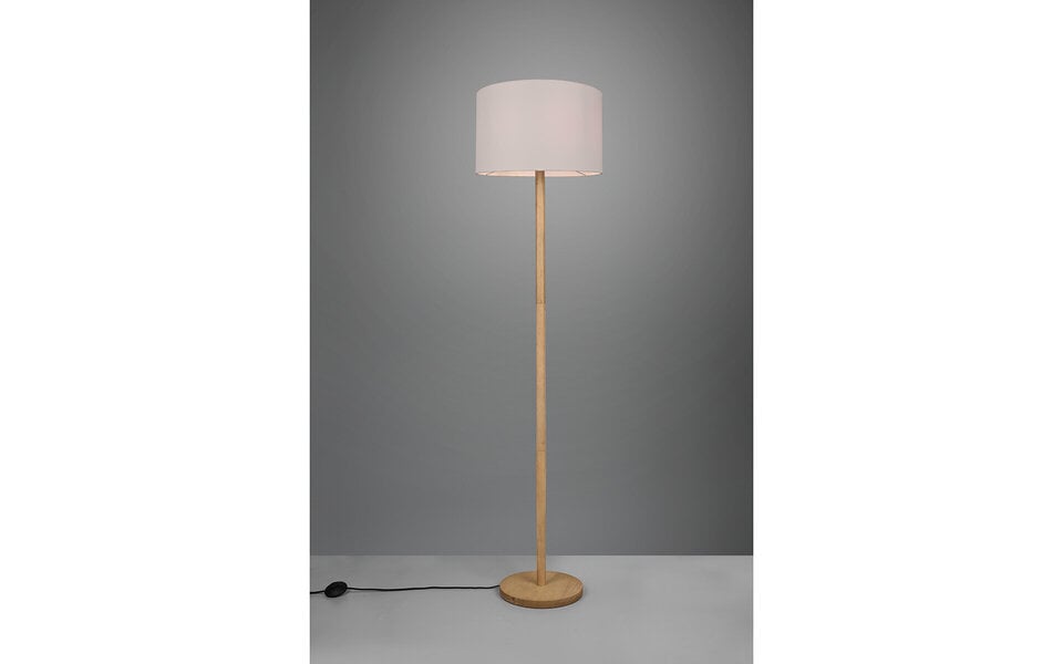 HLW LED LED Floor Lamp Trion Kiblon - Wooden floor lamp with E27 fitting and matte brown finish