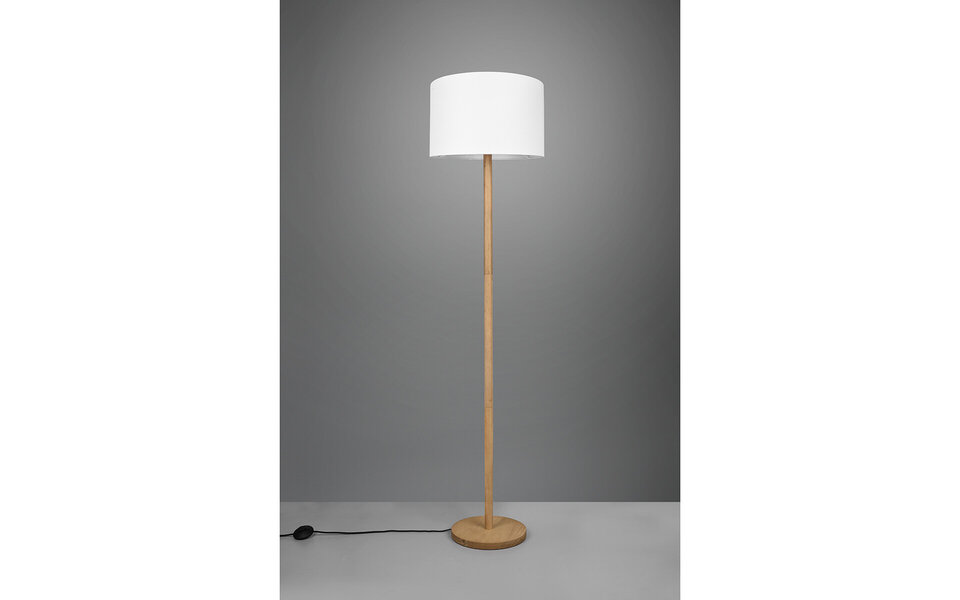 HLW LED LED Floor Lamp Trion Kiblon - Wooden floor lamp with E27 fitting and matte brown finish