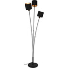 HLW LED LED Vloerlamp Trion Torry – 3-lichts, Mat Zwart & Gouden Design, Max. 40W LED