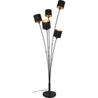 HLW LED LED Vloerlamp Trion Torry - 5-lichts Zwarte & Gouden Vloerlamp, Max 40W LED