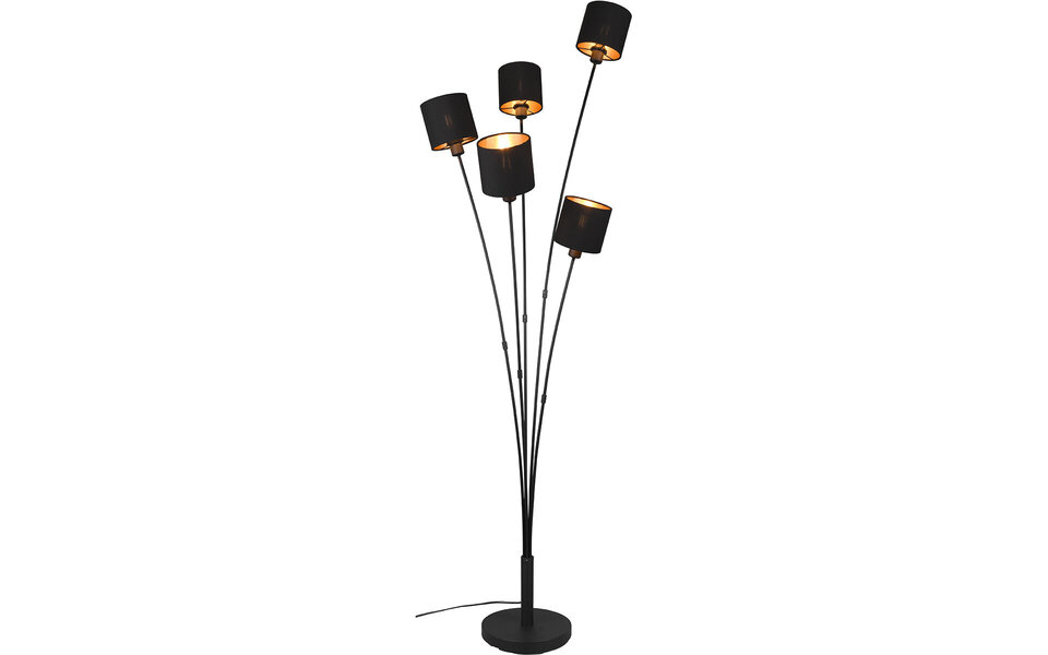 HLW LED LED Floor Lamp Trion Torry - 5-light Black & Gold Floor Lamp, Max 40W LED