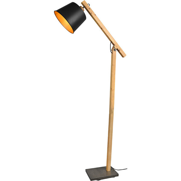 HLW LED Zwarte LED Vloerlamp Trion Hittal - Rond Design met E27 Fitting en Voetschakelaar HLW LED Zwarte LED Vloerlamp Trion Hittal - Rond Design met E27 Fitting en Voetschakelaar