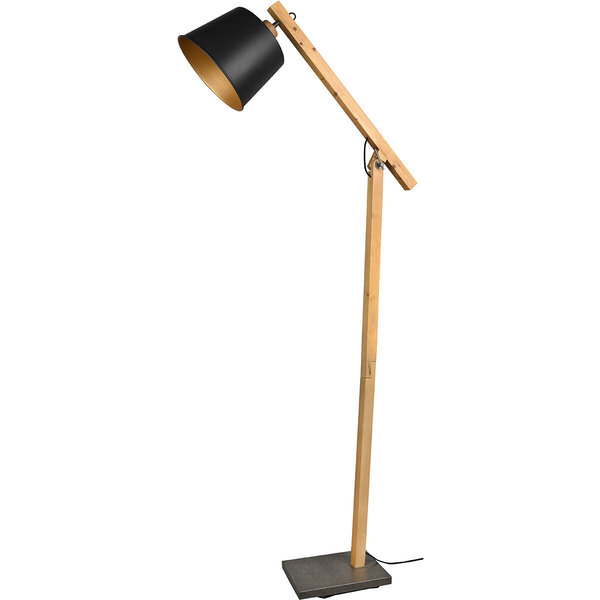 HLW LED Zwarte LED Vloerlamp Trion Hittal - Rond Design met E27 Fitting en Voetschakelaar HLW LED Zwarte LED Vloerlamp Trion Hittal - Rond Design met E27 Fitting en Voetschakelaar