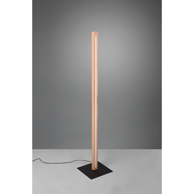 HLW LED Wooden LED Floor Lamp Trion Bulloni - Warm White 2700K–3000K, 20W, Adjustable Beam Angle