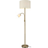 LED Floor Lamp Trion Hotia with Matte Cream Shade and Aluminum