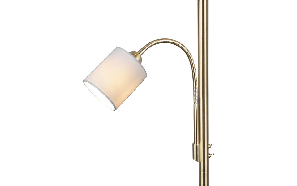 HLW LED LED Vloerlamp Trion Hotia - Ronde Vloerlamp met Twee Lichtbronnen en E27 Fitting