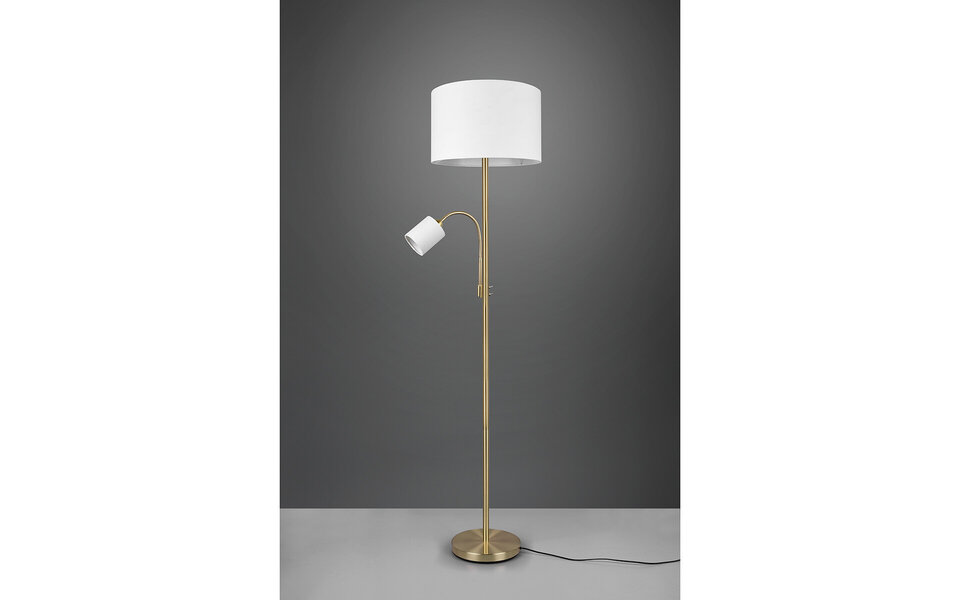 HLW LED LED Vloerlamp Trion Hotia - Ronde Vloerlamp met Twee Lichtbronnen en E27 Fitting