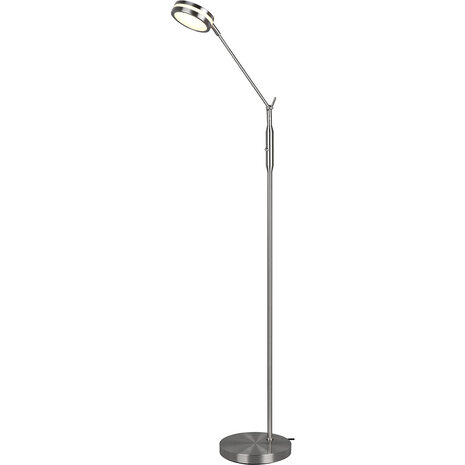 LED Vloerlamp 6.5W - Dimbaar met Aanpasbare Kleur, Mat Nikkel & Aluminium LED Vloerlamp 6.5W - Dimbaar met Aanpasbare Kleur, Mat Nikkel & Aluminium