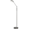 slanke dimbare LED vloerlamp van mat nikkel aluminium met 6.5W vermogen en 650 lumen lichtopbrengst