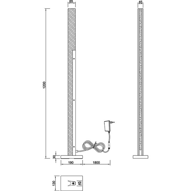 HLW LED LED Floor Lamp 16W Dimmable - Adjustable Beam Angle - Warm White 2700K–3000K - Black or White