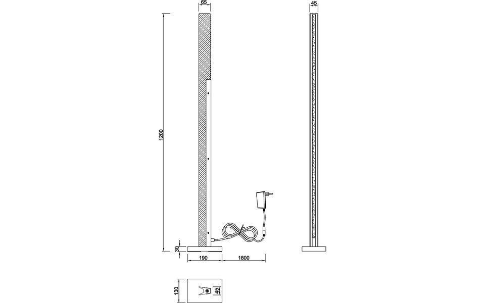HLW LED LED Floor Lamp 16W Dimmable - Adjustable Beam Angle - Warm White 2700K–3000K - Black or White