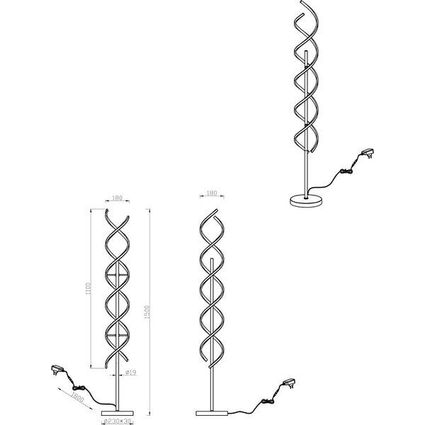 HLW LED Trion Sarina Dimbare LED Vloerlamp 32W - Aanpasbare Kleur & Modern Design HLW LED Trion Sarina Dimbare LED Vloerlamp 32W - Aanpasbare Kleur & Modern Design