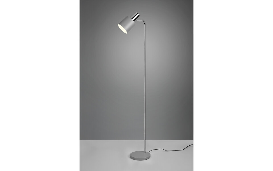 HLW LED Stylish LED Floor Lamp Trion Alimo in Matte Gray Aluminum with E27 Fitting