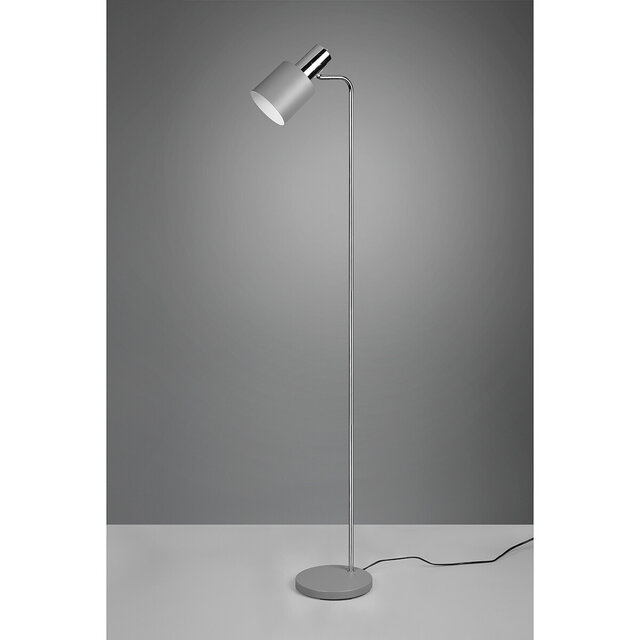 HLW LED Stylish LED Floor Lamp Trion Alimo in Matte Gray Aluminum with E27 Fitting