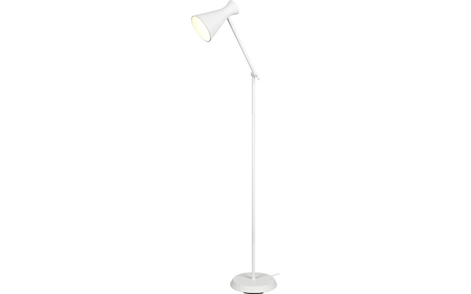 HLW LED LED Floor Lamp Trion Ewomi - White Floor Lamp with E27 Fitting and Foot Switch